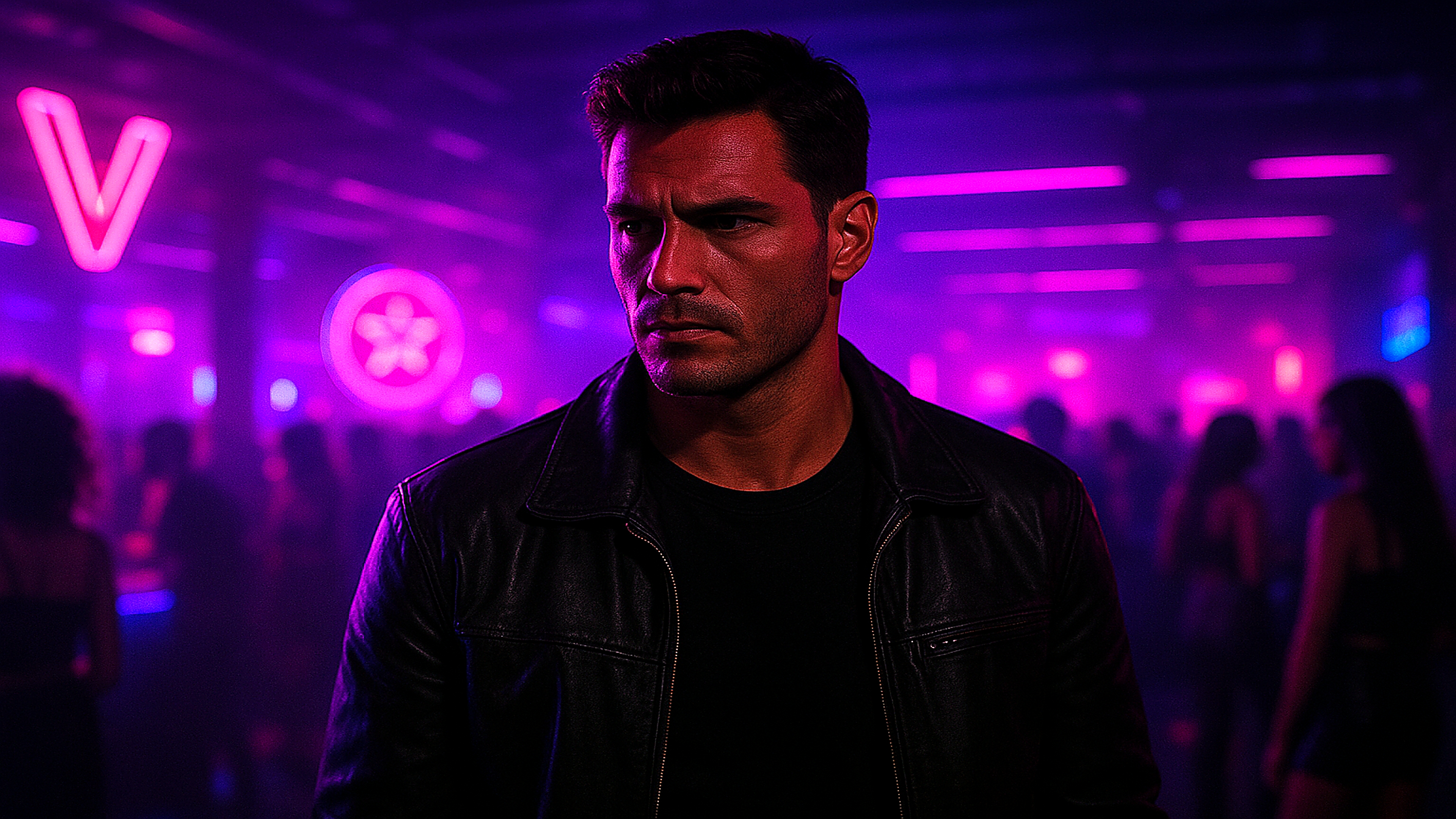 GTA VI Underground Club Neon Purple Lights Wallpaper