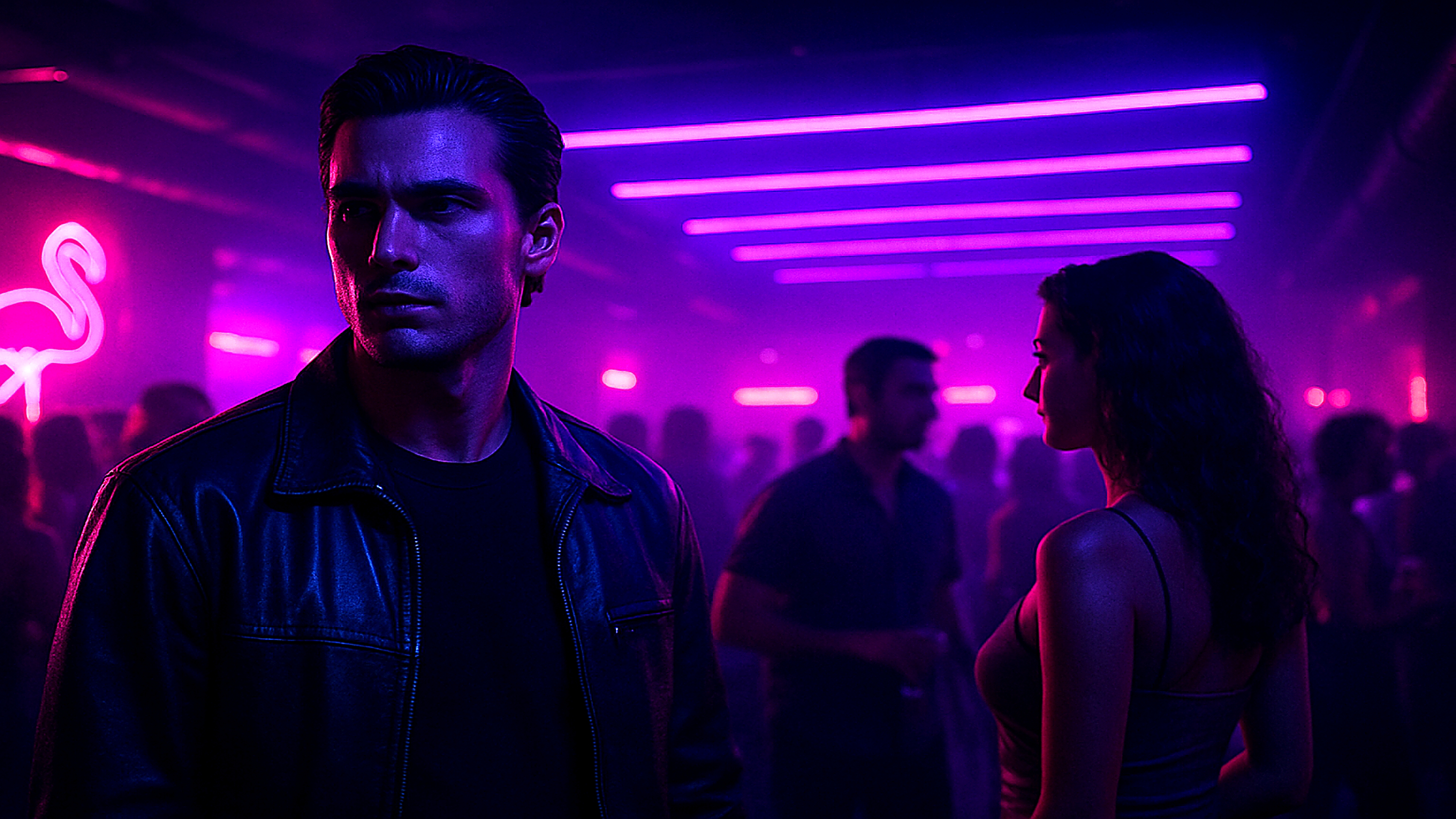 GTA VI Underground Club Neon Purple Lights Wallpaper