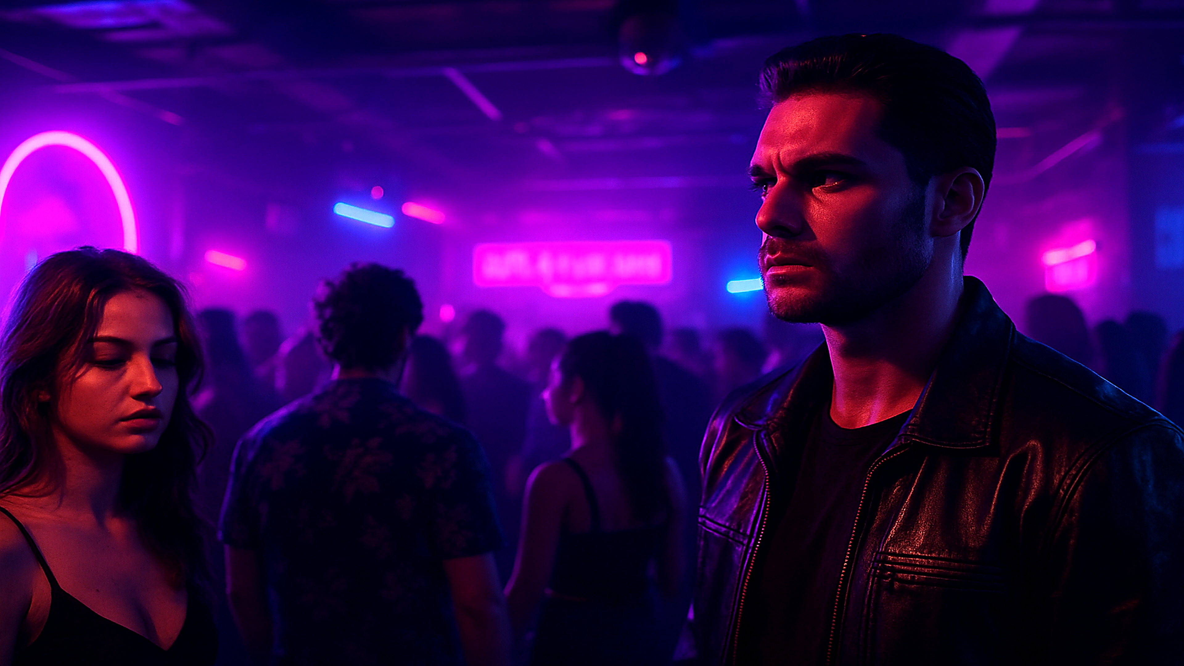 GTA VI Underground Club Neon Purple Lights Wallpaper
