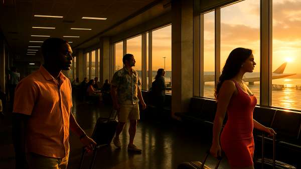 GTA VI Airport Terminal Cinematic Lighting Wallpaper