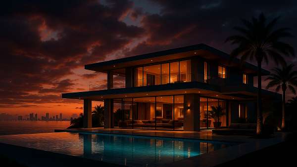 GTA VI Luxury Mansion With Infinity Pool Wallpaper