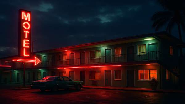 GTA VI Retro Motel With Neon Sign Wallpaper