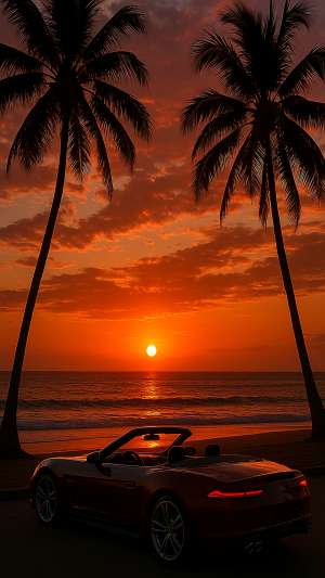 GTA VI Convertible Car Beach Sunset Wallpaper