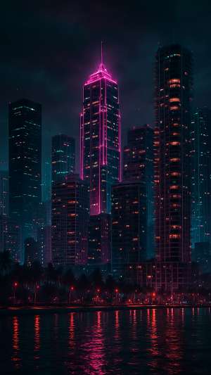 GTA VI Downtown Skyline Night Cyberpunk Vibe Wallpaper