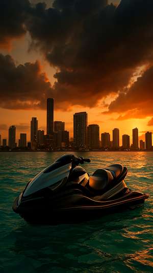 GTA VI Jet Ski In Turquoise Water Wallpaper