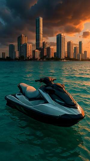GTA VI Jet Ski In Turquoise Water Wallpaper