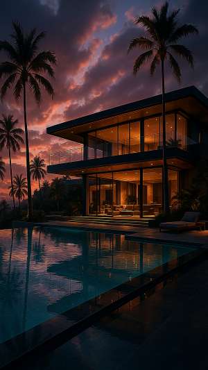 GTA VI Luxury Mansion With Infinity Pool Wallpaper