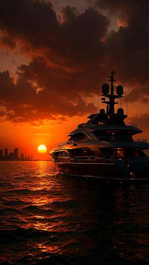 GTA VI Luxury Yacht In Tropical Ocean Sunset Wallpaper