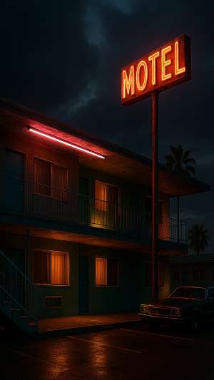 GTA VI Retro Motel With Neon Sign Wallpaper