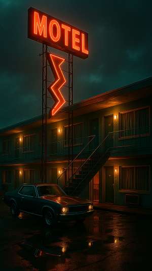 GTA VI Retro Motel With Neon Sign Wallpaper
