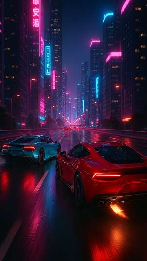 GTA VI Sports Car Racing On Neon City Highway Wallpaper