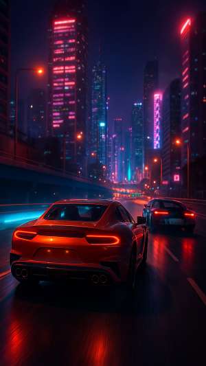 GTA VI Sports Car Racing On Neon City Highway Wallpaper